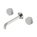 Serenity Wall Basin Set 185mm Spout With Carrara Handle - Nero Serenity Collection - Chrome FinishBrushed Nickel Finish