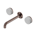 Serenity Wall Basin Set 185mm Spout With Carrara Handle - Nero Serenity Collection - Chrome FinishBrushed Bronze Finish