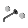 Serenity Wall Basin Set 185mm Spout With Carrara Handle - Nero Serenity Collection - Chrome FinishGun Metal Finish