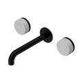 Serenity Wall Basin Set 185mm Spout With Carrara Handle - Nero Serenity Collection - Chrome FinishMatte Black Finish