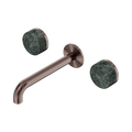 Serenity Wall Basin Set 185mm Spout With Verde Alpi Handle - Nero Serenity Collection - Chrome FinishBrushed Bronze Finish