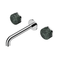 Serenity Wall Basin Set 185mm Spout With Verde Alpi Handle - Nero Serenity Collection - Chrome Finish