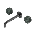 Serenity Wall Basin Set 185mm Spout With Verde Alpi Handle - Nero Serenity Collection - Chrome FinishGun Metal Finish