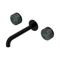 Serenity Wall Basin Set 185mm Spout With Verde Alpi Handle - Nero Serenity Collection - Chrome FinishMatte Black Finish