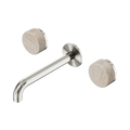 Serenity Wall Basin Set 185mm Spout With Rome Travertine Handle - Nero Serenity Collection - Chrome FinishBrushed Nickel Finish
