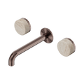 Serenity Wall Basin Set 185mm Spout With Rome Travertine Handle - Nero Serenity Collection - Chrome FinishBrushed Bronze Finish