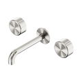 Serenity Wall Basin Set 185mm Spout With Metal Handle - Nero Serenity Collection - Chrome FinishBrushed Nickel Finish