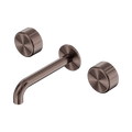 Serenity Wall Basin Set 185mm Spout With Metal Handle - Nero Serenity Collection - Chrome FinishBrushed Bronze Finish