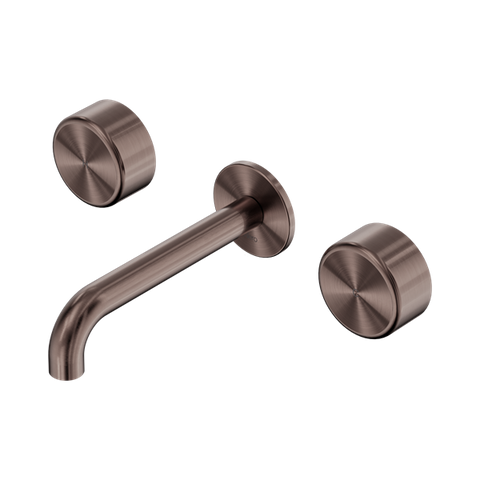 Serenity Wall Basin Set 185mm Spout With Metal Handle - Nero Serenity Collection - Chrome FinishBrushed Bronze Finish
