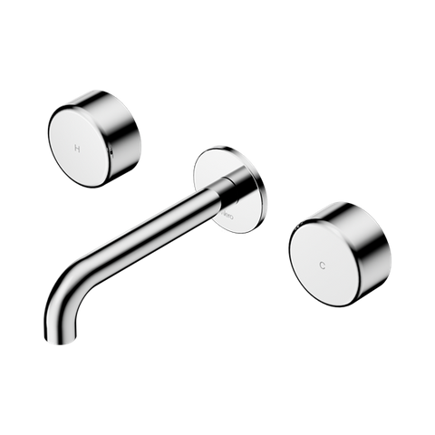 Serenity Wall Basin Set 185mm Spout With Metal Handle - Nero Serenity Collection - Chrome Finish