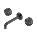 Serenity Wall Basin Set 185mm Spout With Metal Handle - Nero Serenity Collection - Chrome FinishGun Metal Finish