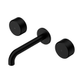 Serenity Wall Basin Set 185mm Spout With Metal Handle - Nero Serenity Collection - Chrome FinishMatte Black Finish