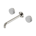 Serenity Wall Basin Set 220mm Spout With Carrara Handle - Nero Serenity Collection - Chrome FinishBrushed Nickel Finish