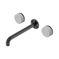 Serenity Wall Basin Set 220mm Spout With Carrara Handle - Nero Serenity Collection - Chrome FinishGun Metal Finish