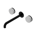 Serenity Wall Basin Set 220mm Spout With Carrara Handle - Nero Serenity Collection - Chrome FinishMatte Black Finish