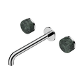 Serenity Wall Basin Set 220mm Spout With Verde Alpi Handle - Nero Serenity Collection - Chrome Finish