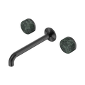 Serenity Wall Basin Set 220mm Spout With Verde Alpi Handle - Nero Serenity Collection - Chrome FinishGun Metal Finish