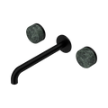 Serenity Wall Basin Set 220mm Spout With Verde Alpi Handle - Nero Serenity Collection - Chrome FinishMatte Black Finish