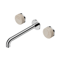 Serenity Wall Basin Set 220mm Spout With Rome Travertine Handle - Nero Serenity Collection - Chrome Finish