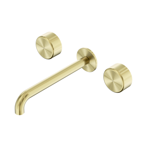 Serenity Wall Basin Set 220mm Spout With Metal Handle - Nero Serenity Collection - Chrome FinishBrushed Gold Finish