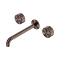 Serenity Wall Basin Set 220mm Spout With Metal Handle - Nero Serenity Collection - Chrome FinishBrushed Bronze Finish