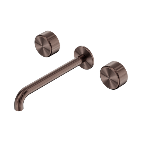 Serenity Wall Basin Set 220mm Spout With Metal Handle - Nero Serenity Collection - Chrome FinishBrushed Bronze Finish