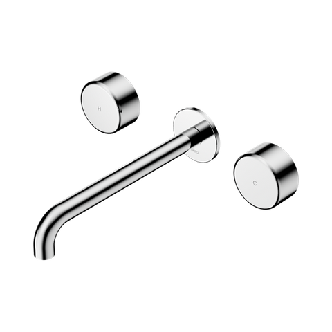 Serenity Wall Basin Set 220mm Spout With Metal Handle - Nero Serenity Collection - Chrome Finish