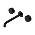 Serenity Wall Basin Set 220mm Spout With Metal Handle - Nero Serenity Collection - Chrome FinishMatte Black Finish