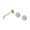 Serenity Wall Basin Set 160mm Offset Spout With Carrara Handle - Nero Serenity Collection - Chrome FinishBrushed Gold Finish