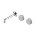 Serenity Wall Basin Set 160mm Offset Spout With Carrara Handle - Nero Serenity Collection - Chrome FinishBrushed Nickel Finish