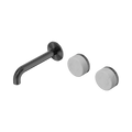 Serenity Wall Basin Set 160mm Offset Spout With Carrara Handle - Nero Serenity Collection - Chrome FinishGun Metal Finish