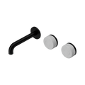 Serenity Wall Basin Set 160mm Offset Spout With Carrara Handle - Nero Serenity Collection - Chrome FinishMatte Black Finish