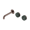 Serenity Wall Basin Set 160mm Offset Spout With Verde Alpi Handle - Nero Serenity Collection - Chrome FinishBrushed Bronze Finish
