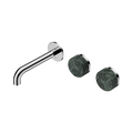Serenity Wall Basin Set 160mm Offset Spout With Verde Alpi Handle - Nero Serenity Collection - Chrome Finish