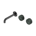 Serenity Wall Basin Set 160mm Offset Spout With Verde Alpi Handle - Nero Serenity Collection - Chrome FinishGun Metal Finish