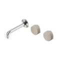 Serenity Wall Basin Set 160mm Offset Spout With Rome Travertine Handle - Nero Serenity Collection - Chrome FinishBrushed Nickel Finish