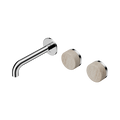 Serenity Wall Basin Set 160mm Offset Spout With Rome Travertine Handle - Nero Serenity Collection - Chrome Finish