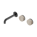 Serenity Wall Basin Set 160mm Offset Spout With Rome Travertine Handle - Nero Serenity Collection - Chrome FinishGun Metal Finish