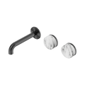 Serenity Wall Basin Set 160mm Offset Spout With Arabescato Corchia Handle - Nero Serenity Collection - Chrome FinishGun Metal Finish
