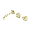 Serenity Wall Basin Set 160mm Offset Spout With Metal Handle - Nero Serenity Collection - Chrome FinishBrushed Gold Finish
