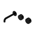 Serenity Wall Basin Set 160mm Offset Spout With Metal Handle - Nero Serenity Collection - Chrome FinishMatte Black Finish