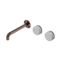 Serenity Wall Basin Set 185mm Offset Spout With Carrara Handle - Nero Serenity Collection - Chrome FinishBrushed Bronze Finish