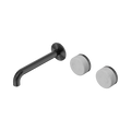 Serenity Wall Basin Set 185mm Offset Spout With Carrara Handle - Nero Serenity Collection - Chrome FinishGun Metal Finish