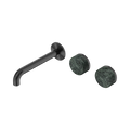 Serenity Wall Basin Set 185mm Offset Spout With Verde Alpi Handle - Nero Serenity Collection - Chrome FinishGun Metal Finish