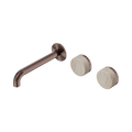 Serenity Wall Basin Set 185mm Offset Spout With Rome Travertine Handle - Nero Serenity Collection - Chrome FinishBrushed Bronze Finish
