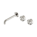 Serenity Wall Basin Set 185mm Offset Spout With Metal Handle - Nero Serenity Collection - Chrome FinishBrushed Nickel Finish