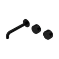Serenity Wall Basin Set 185mm Offset Spout With Metal Handle - Nero Serenity Collection - Chrome FinishMatte Black Finish