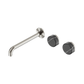 Serenity Wall Basin Set 220mm Offset Spout With Carrara Handle - Nero Serenity Collection - Chrome FinishBrushed Nickel Finish