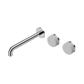 Serenity Wall Basin Set 220mm Offset Spout With Carrara Handle - Nero Serenity Collection - Chrome Finish