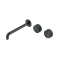 Serenity Wall Basin Set 220mm Offset Spout With Verde Alpi Handle - Nero Serenity Collection - Chrome FinishGun Metal Finish